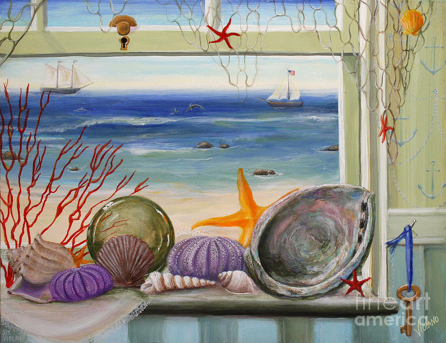 Ocean Painting - Sea Cottage  by Stella Violano