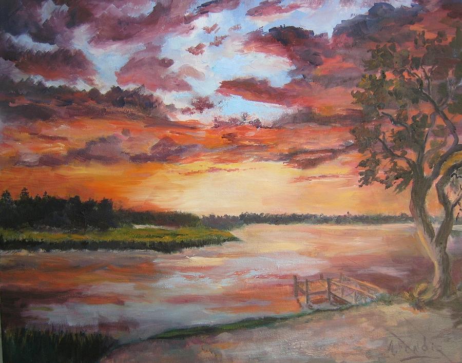 Sea Island Sunset Painting by Albert Fendig - Fine Art America