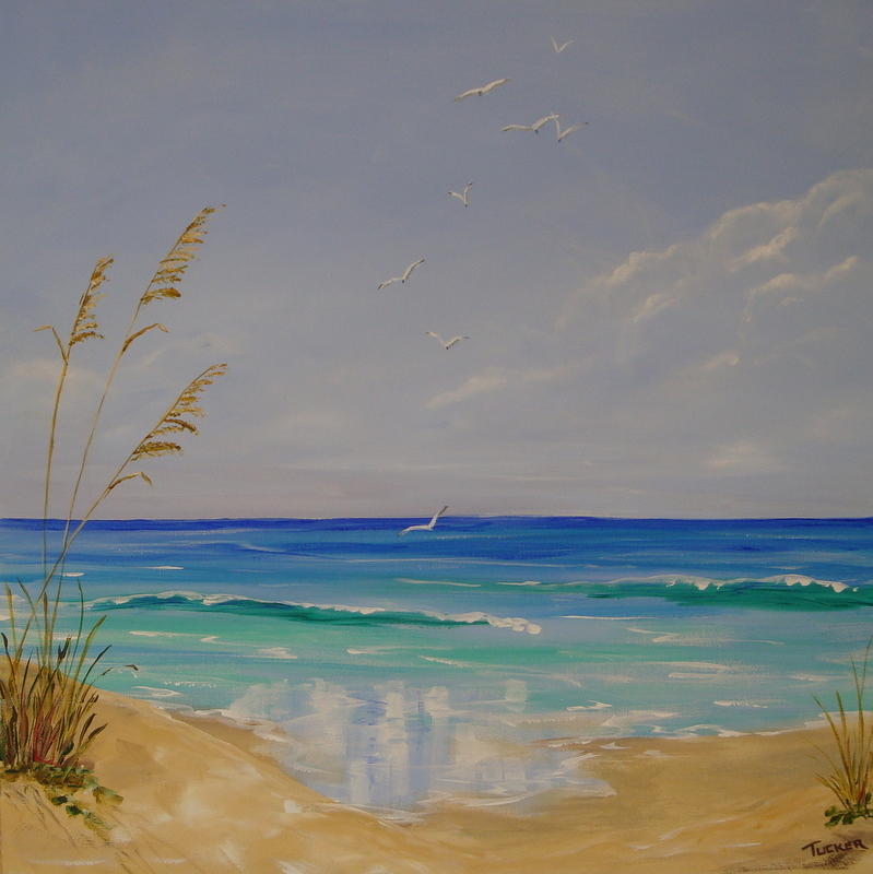 Sea Oats Painting - Sea Oats Fine Art Print