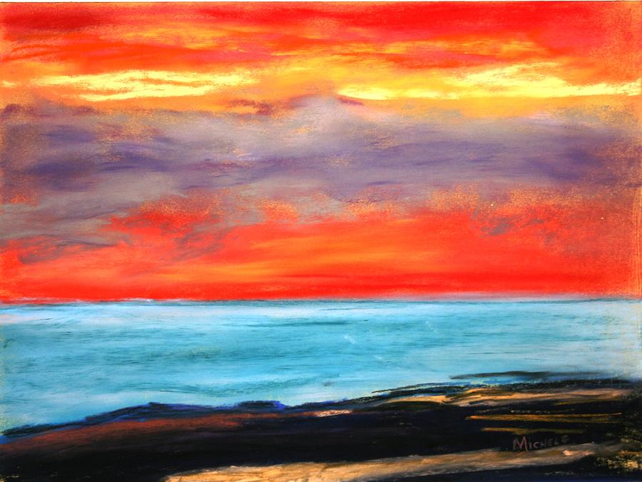 Sea of Cortez at Sunset Pastel by Michele Turney