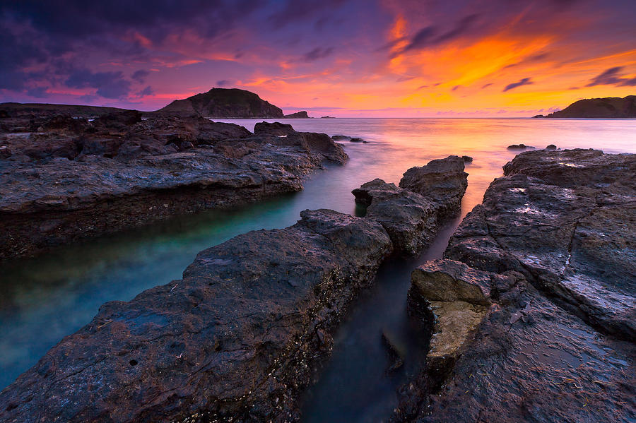 Sea Rocks  Kuta Beach Lombok Indonesia  Photograph by Fadil 