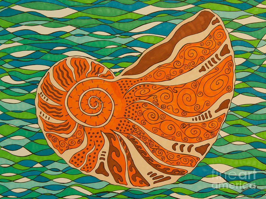 Sea Shell Drawing by Susan Cliett