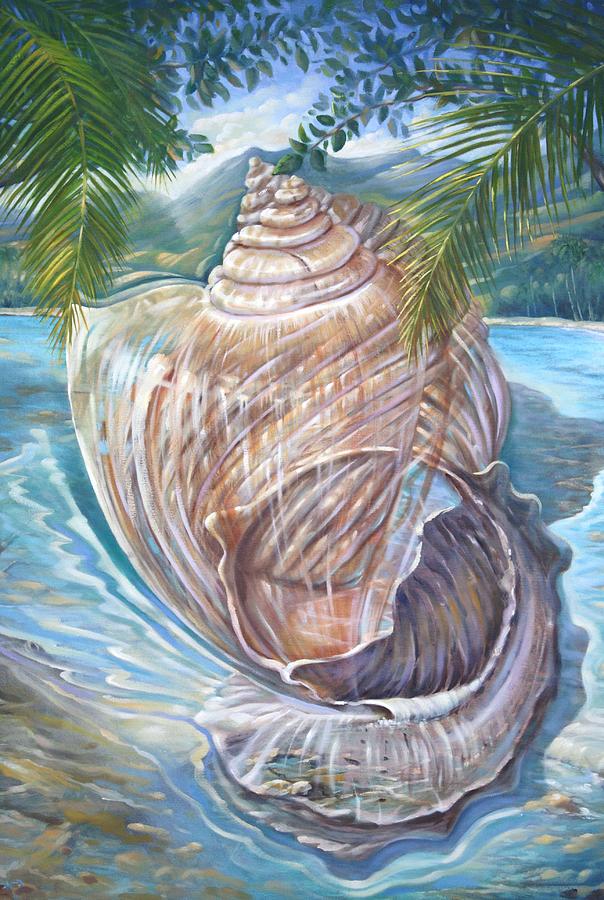 Shell Painting - Sea Side Shells by Jorge Cardenas