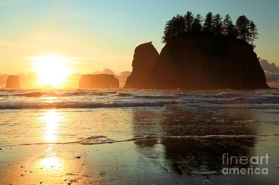 Sea Stacks And Sunset Photograph by Adam Jewell