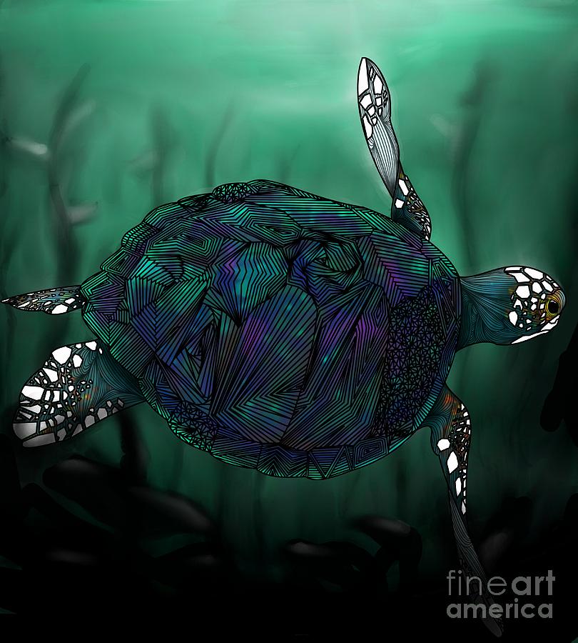 Turtle Digital Art - Sea Turtle by Ben Geiger