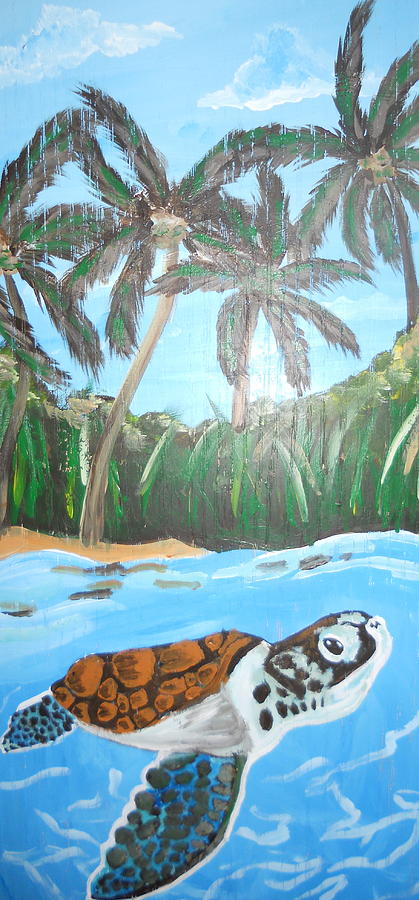 Landscape Painting - Sea Turtle by Haley Lightfoot