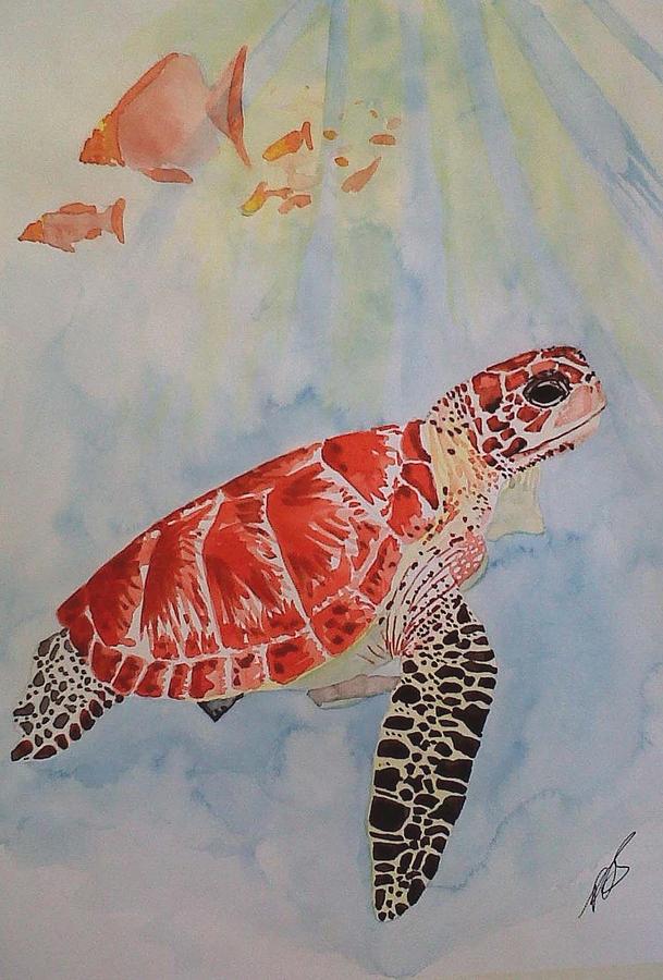 Turtle Painting - Sea Turtle II by Paula Steffensen