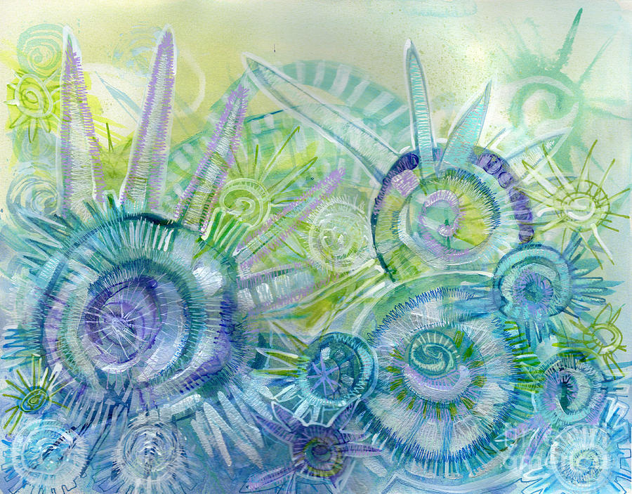 Kiwi Mixed Media - Sea Urchins by Kiki Kelly