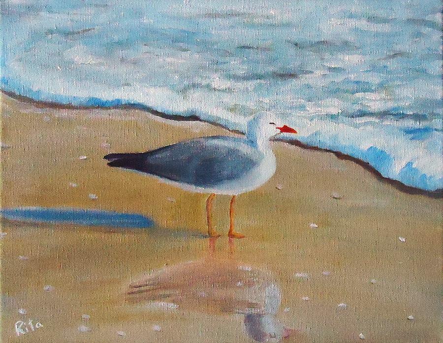 Seagull by the Shore Painting by Rita Tortorelli
