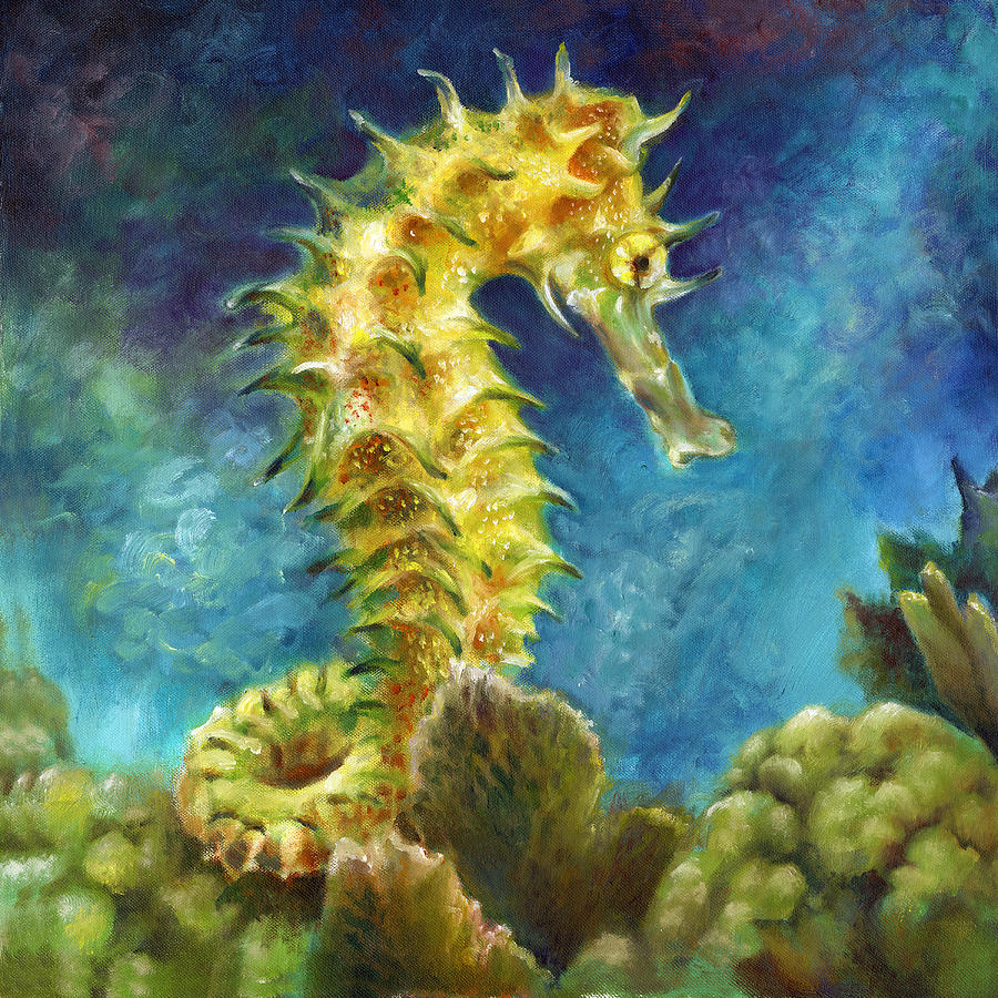 Seahorse I Painting by Nancy Tilles