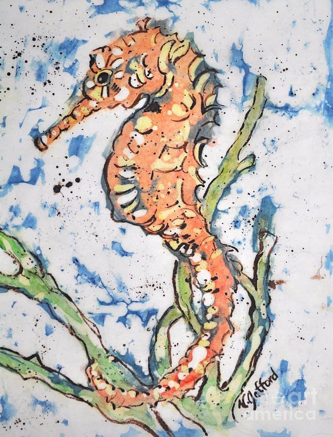Watercolor Painting - Seahorse by Norma Gafford Watercolor Painting - Seahorse by Norma Gafford