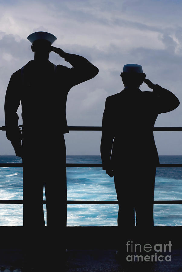 Seamen Salute The Resting Place Of Uss Photograph by Stocktrek Images