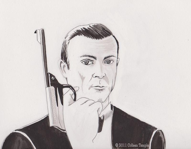 Sean Connery as James Bond Painting by Colleen Temple - Fine Art America