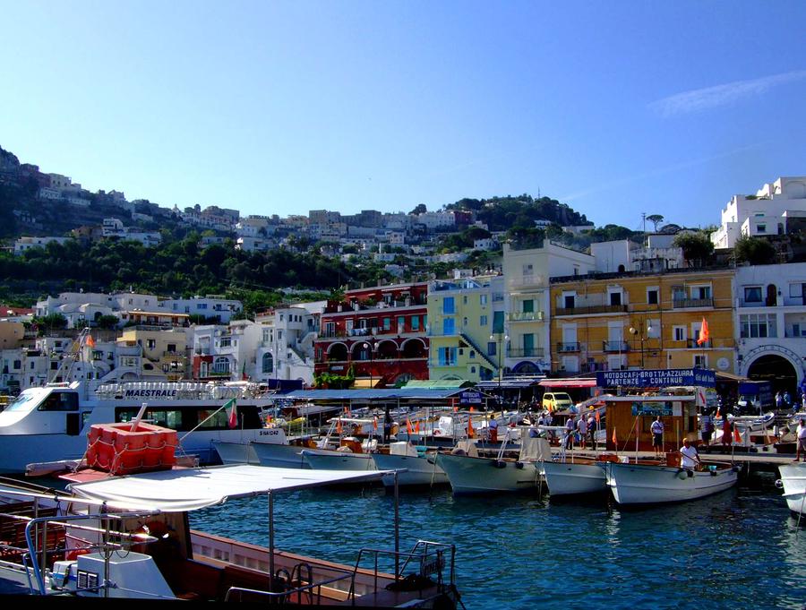 Seaport Of Capri Italy by Mindy Newman