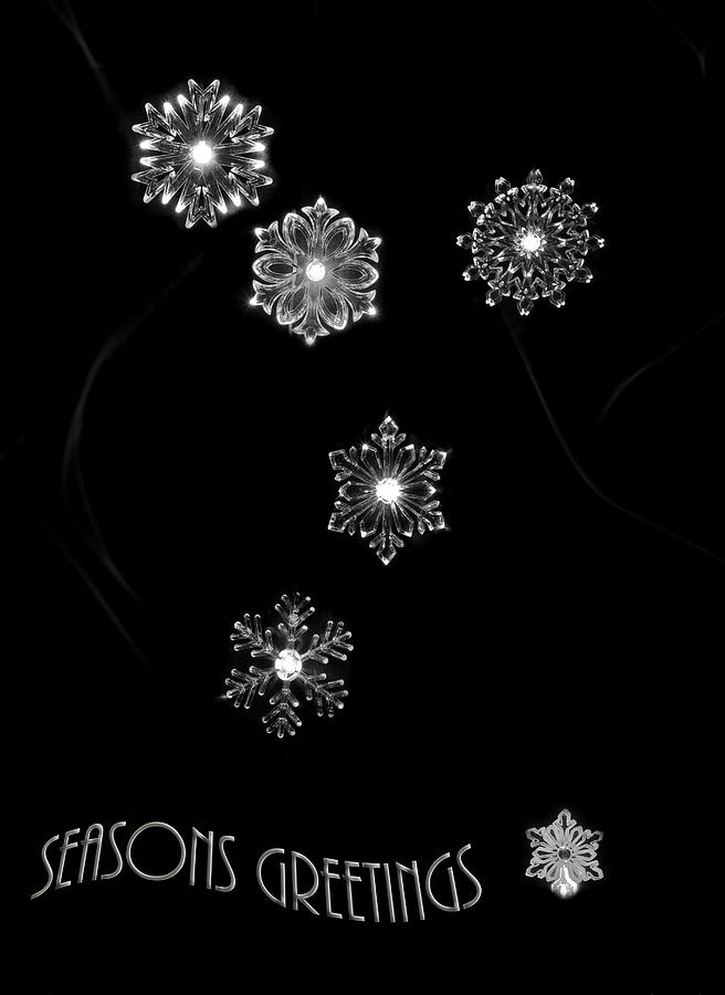 Seasons greetings snowflake card Photograph by B Cash