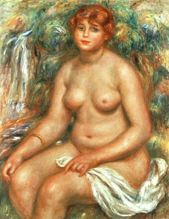 Pierre Auguste Renoir Painting - Seated Bather by Pierre Auguste Renoir