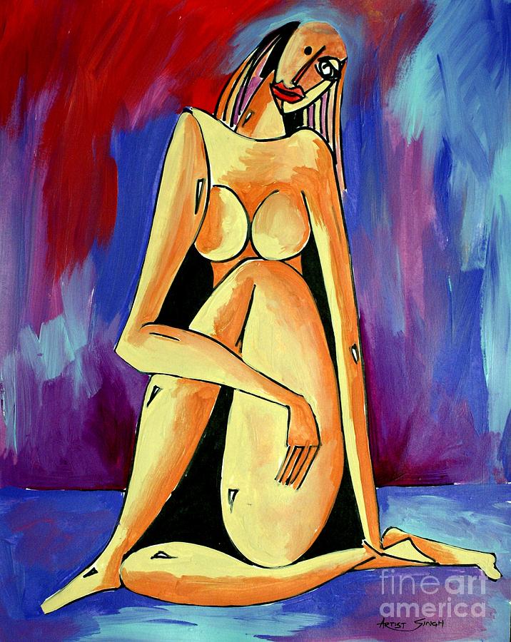 Seated Nude Painting By ArtGuru Official