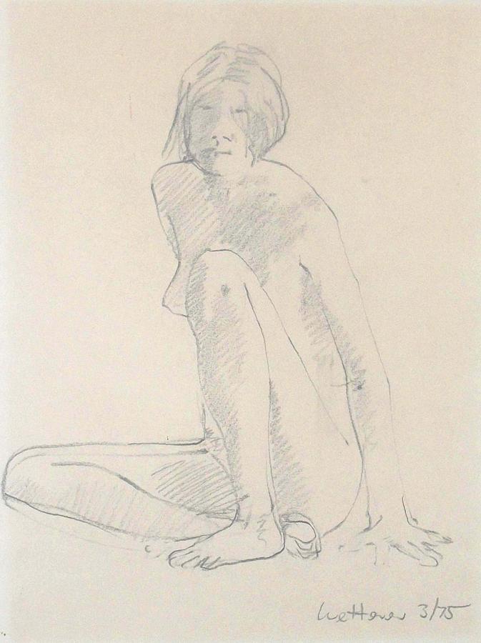 Nude Drawing - Seated Nude by Richard Wetterer