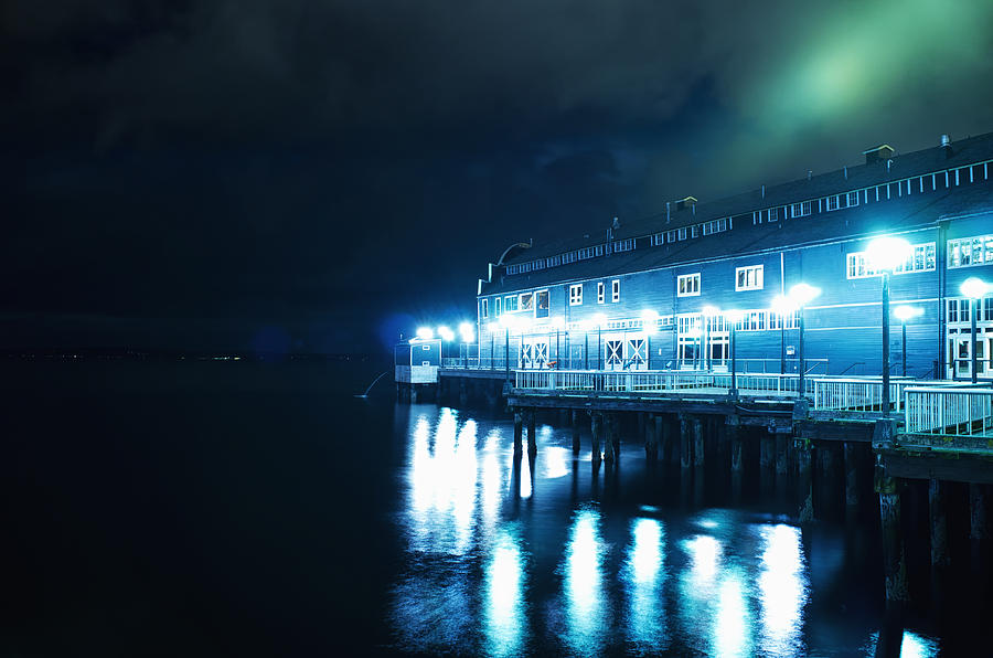Seattle Photograph - Seattle Aquarium at Night by Tanya Harrison
