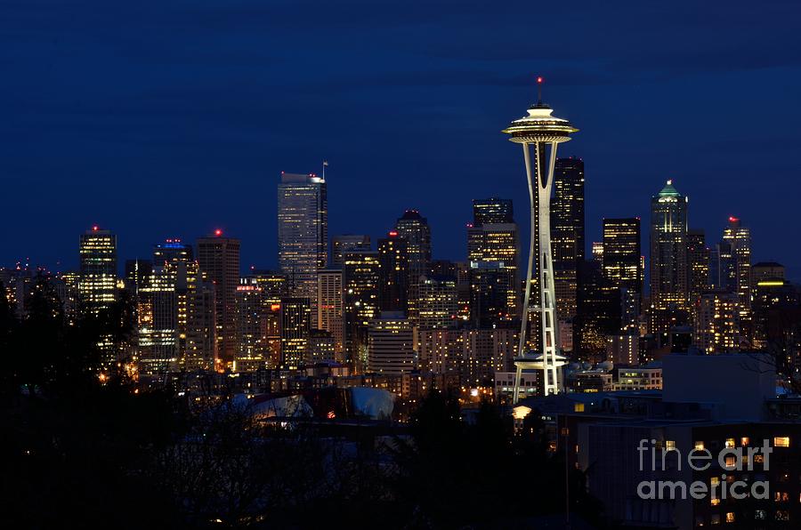 Seattle Photograph - Seattle In The Evening by Alan Clifford Seattle Photograph - Seattle In The Evening by Alan Clifford