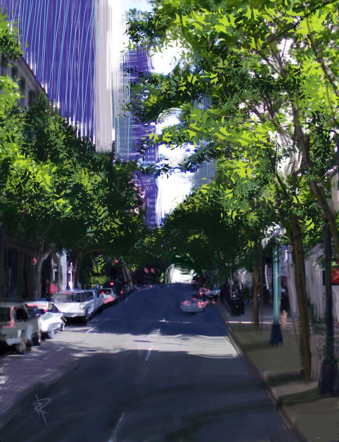 Seattle in the Shade Mixed Media by Russell Pierce