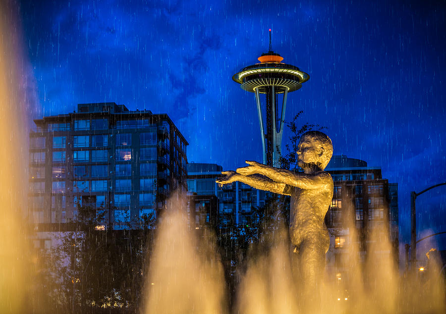 Seattle Rain Boy Photograph by Ken Stanback