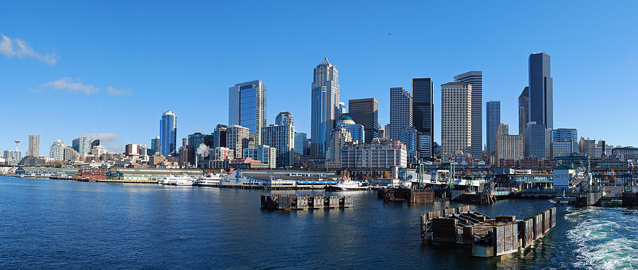 Seattle Photograph - Seattle Skyline from Puget Sound by Twenty Two North Photography