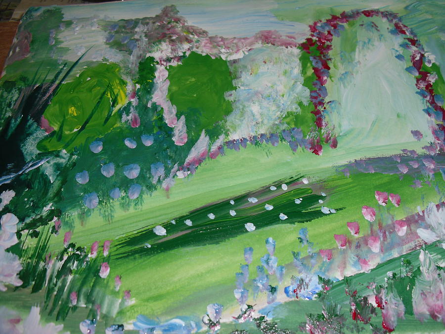Secluded Garden Painting by Judith Desrosiers