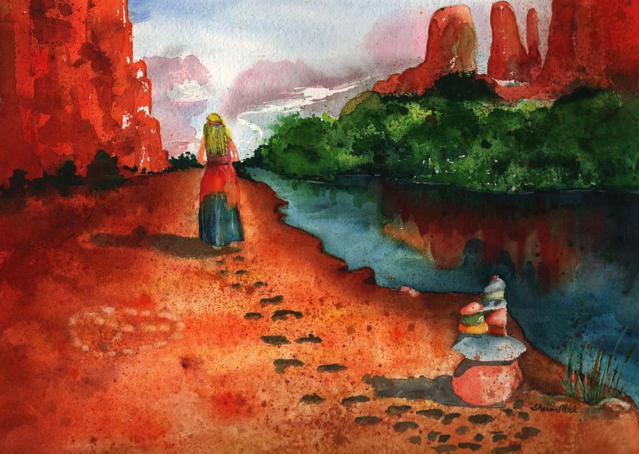 Sedona Arizona Spiritual Vortex Zen Encounter Painting by Sharon Mick