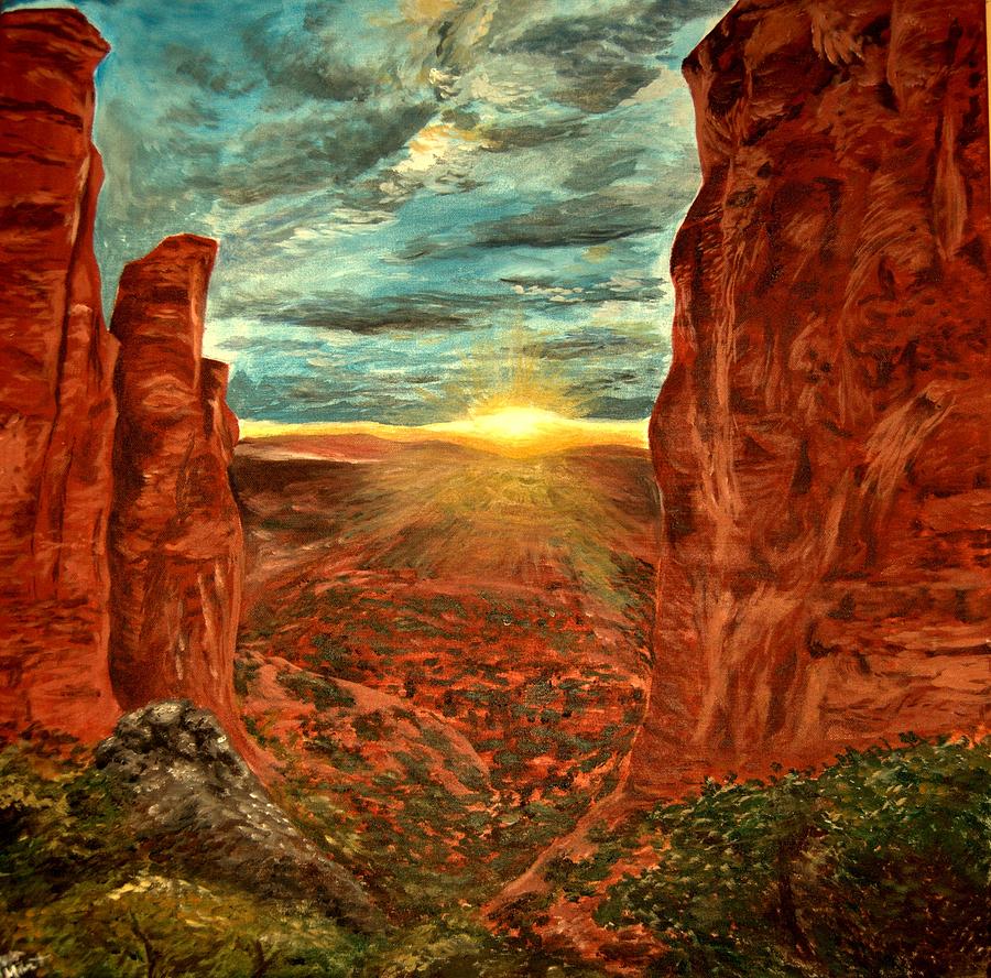 Sunset Painting - Sedona at Sunset by Megan Milvet