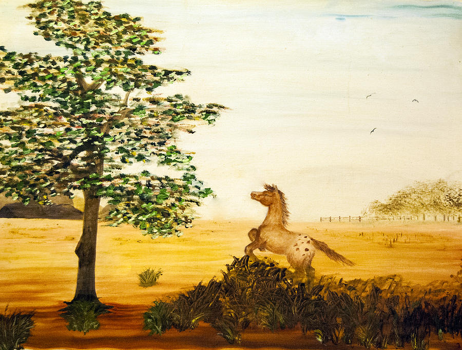 See Spot Run Painting by Judy Hall-Folde