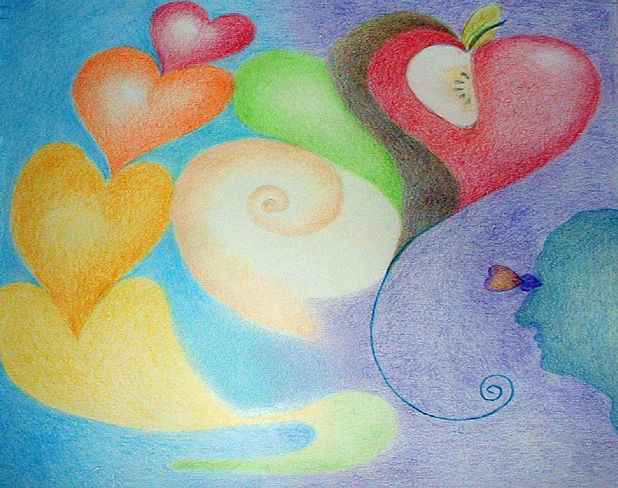 Abstract Drawing - Seeing Through the Eyes of Love by Linda Pope