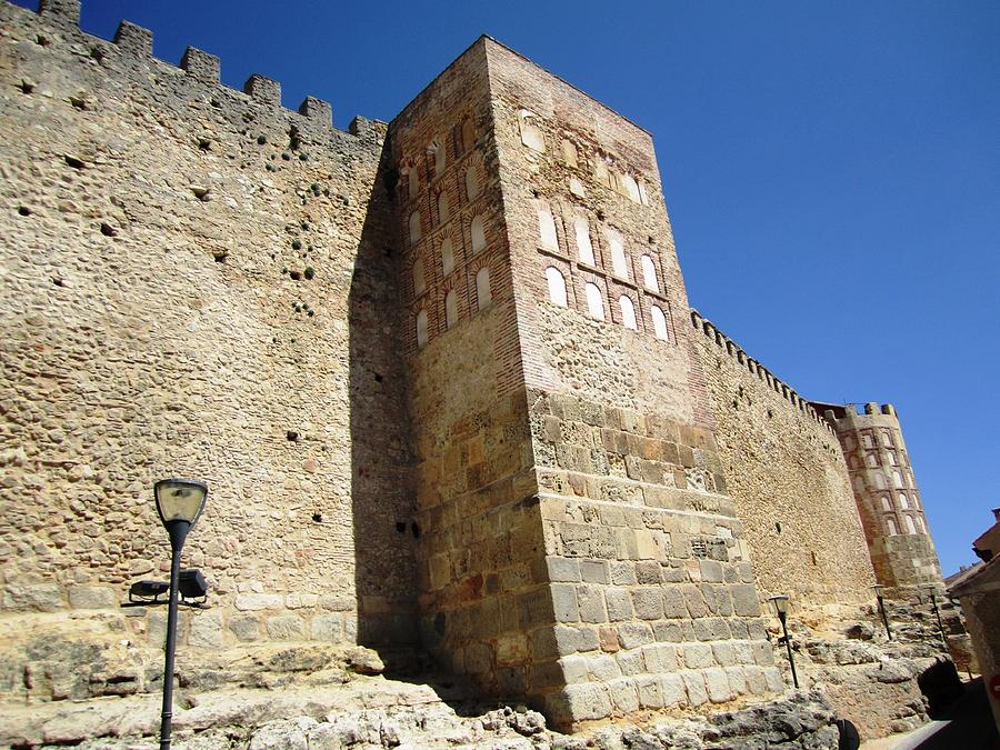 Segovia Castle Wall Alcazar Architecture and Design with Street Lamp Posts in Spain Photograph by John Shiron