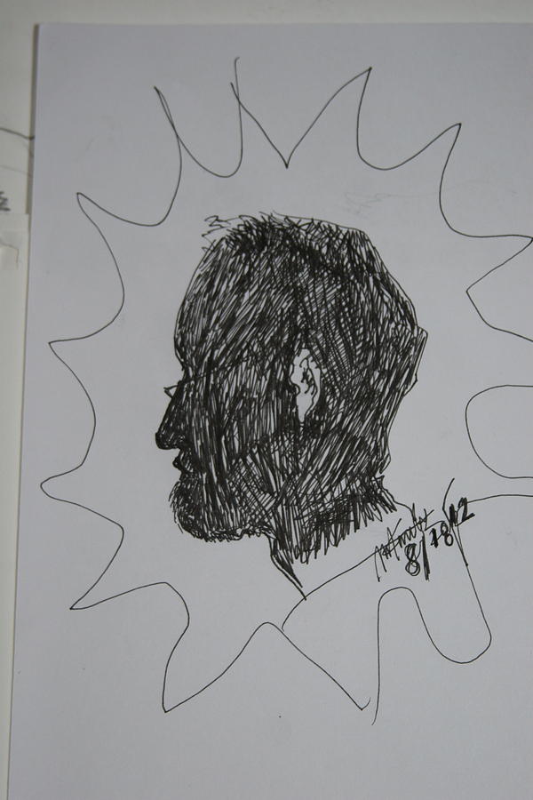 Profile Drawing - Selfportrait by Mladen Kandic