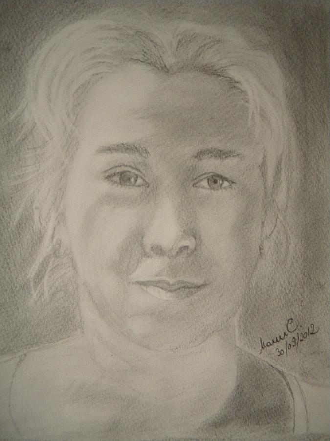 Selfportret Drawing by Manuela Constantin