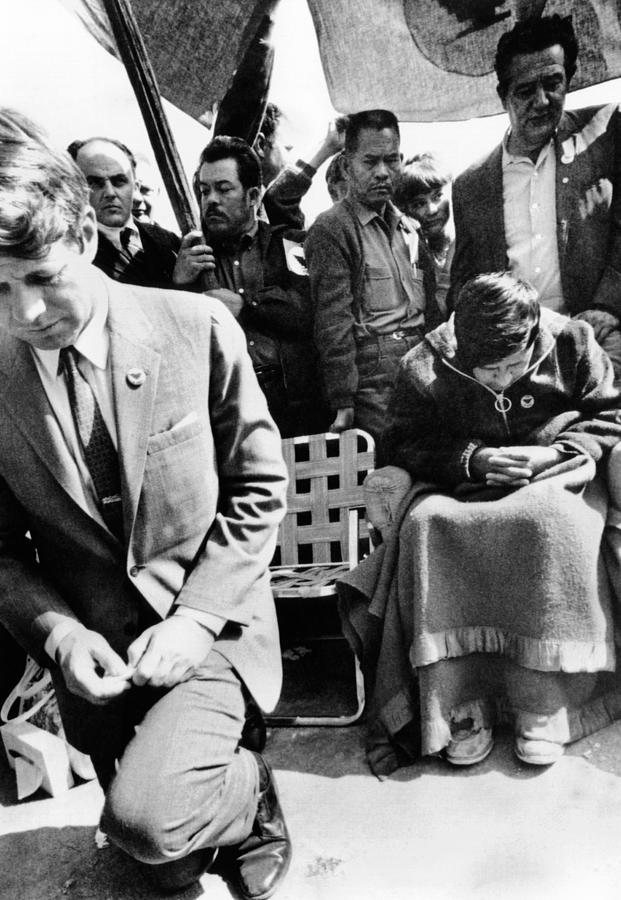 Politician Photograph - Sen. Robert Kennedy Worships With Cesar by Everett