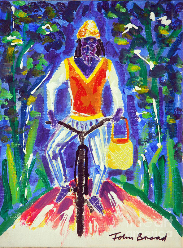 Senior Cyclist Painting by John Broad - Fine Art America