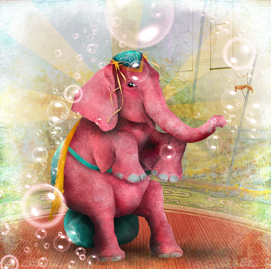 Senora Beatriz el elefante rosa Digital Art by Jessica Von Braun