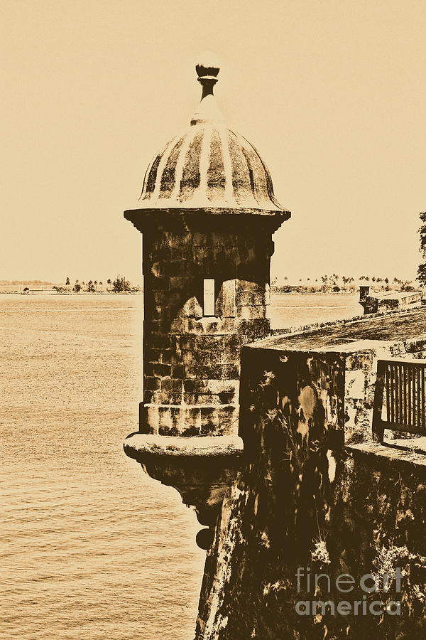 Sentry Tower Castillo San Felipe Del Morro Fortress San Juan Puerto Rico Rustic Photograph by Shawn OBrien