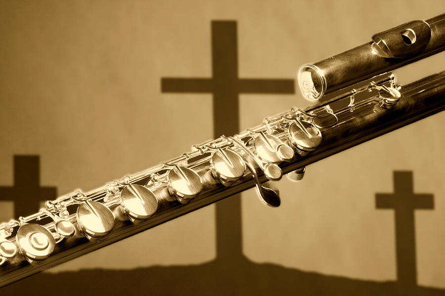Sepia Flute With Crosses Photograph by M K Miller