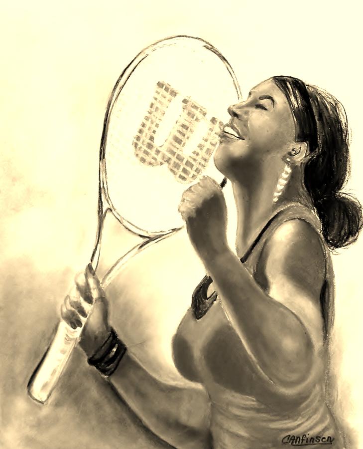 Serena in Sepia Drawing by Carol Allen Anfinsen