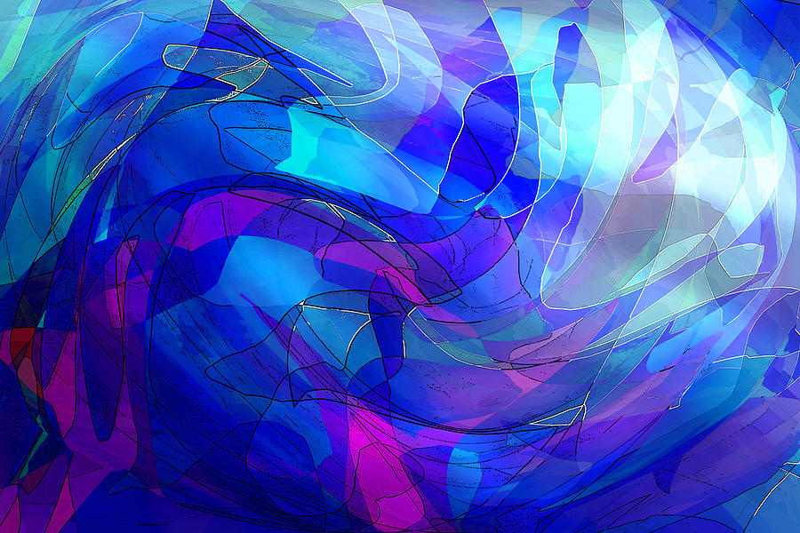 Serenity in Blue Digital Art by Ginny Schmidt