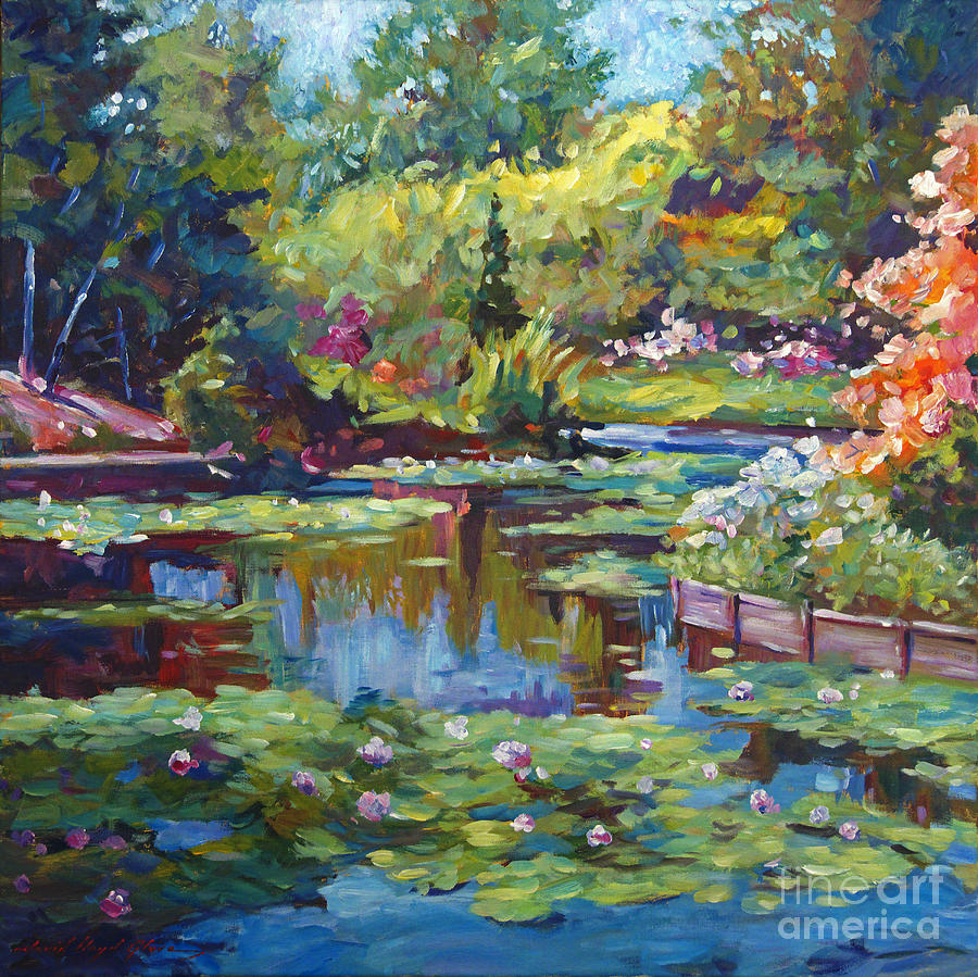 Claude Monet Painting - Serenity Pond by David Lloyd Glover