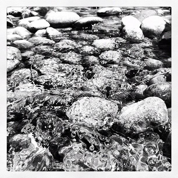 Summer Photograph - Serenity #water #stream #summer #bw by Lighting and Timing