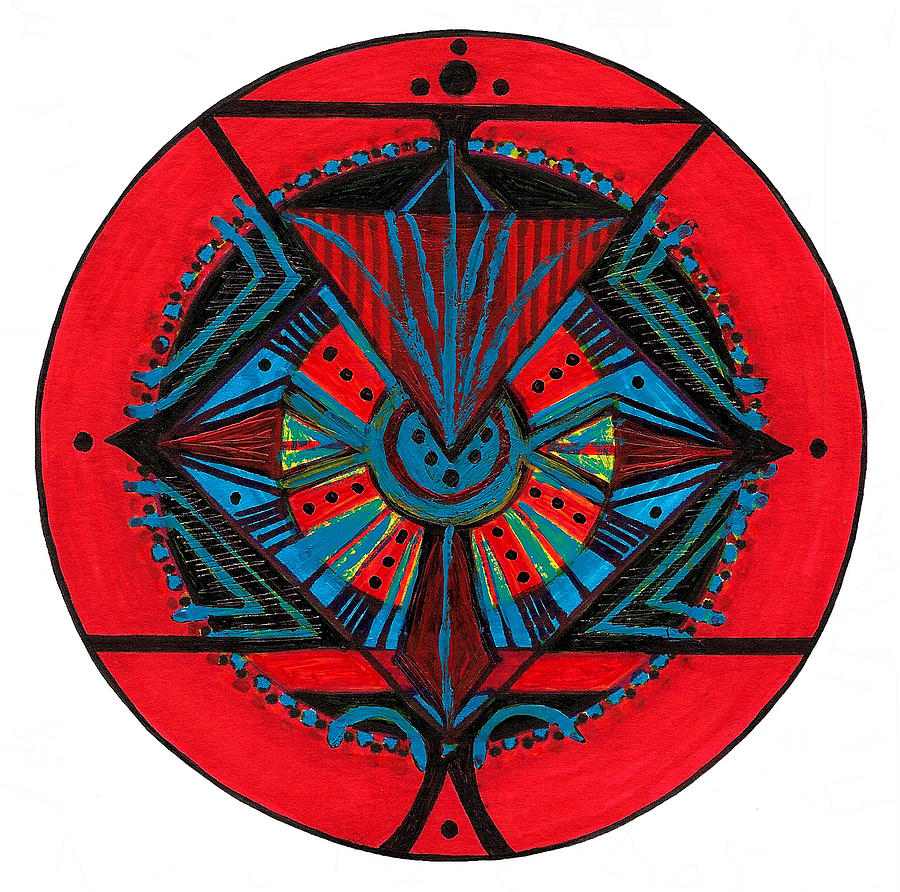 Serious Consideration Mandala Drawing by Robens Napolitan Tom Kramer