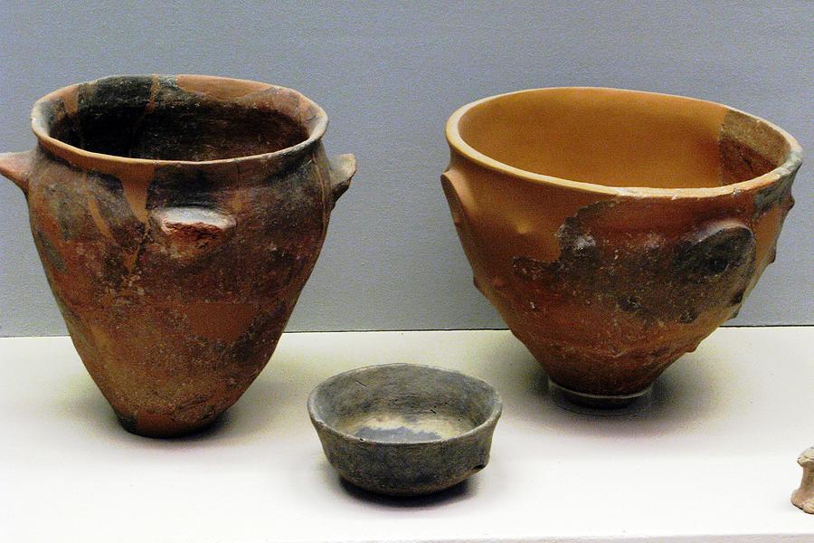 Sesklo clay cups Photograph by Andonis Katanos