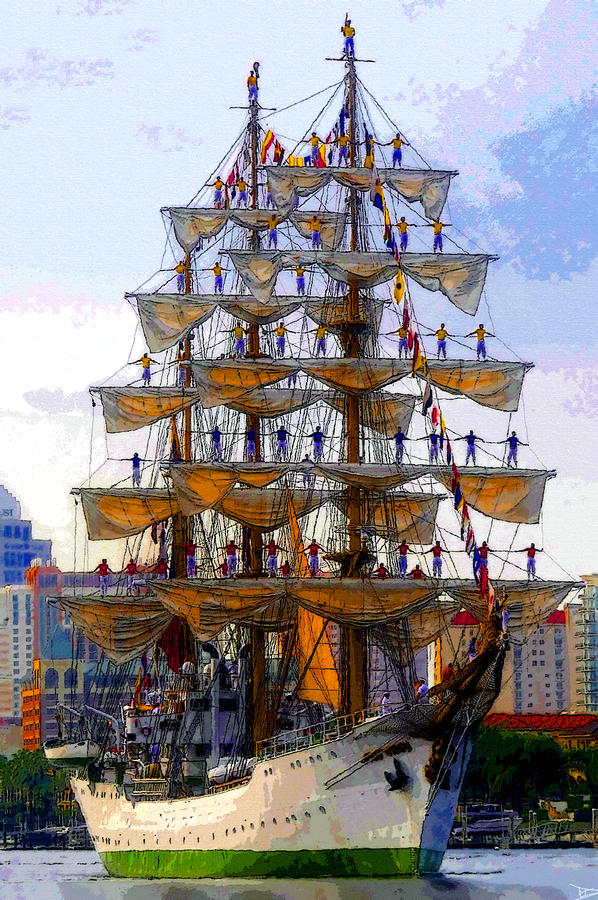 Setting the sails Painting by David Lee Thompson