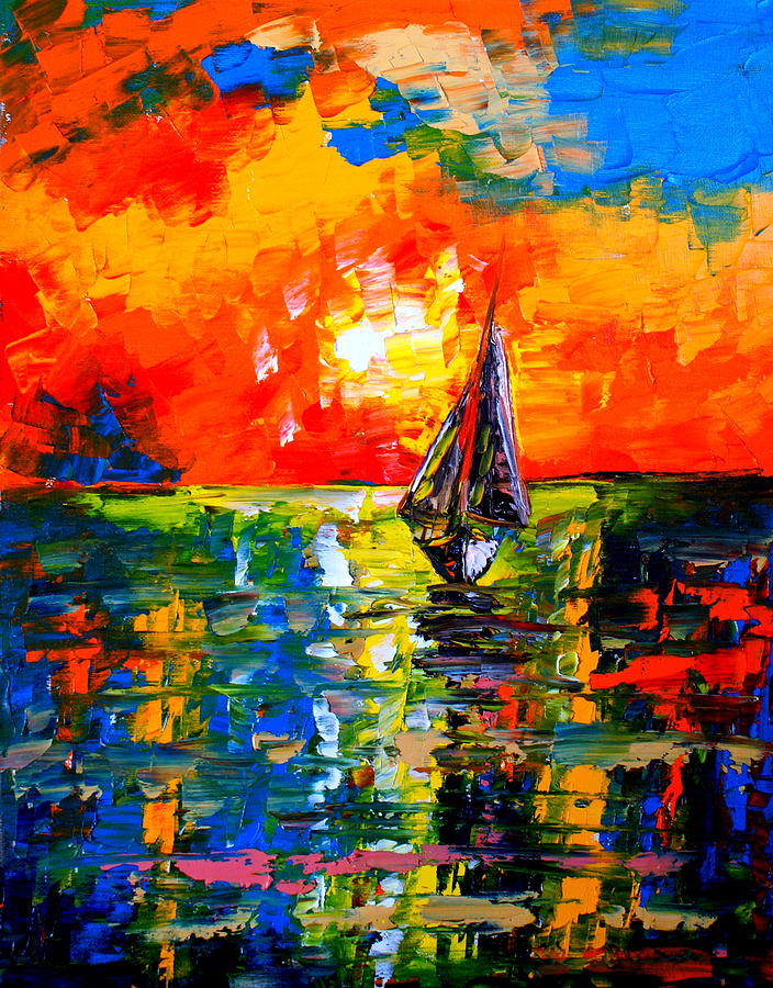 Abstract Painting - Seven Oceans Away by Artist SinGh Abstract Painting - Seven Oceans Away by Artist SinGh