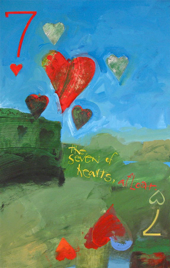 Seven of Hearts 38-52 Painting by Cliff Spohn