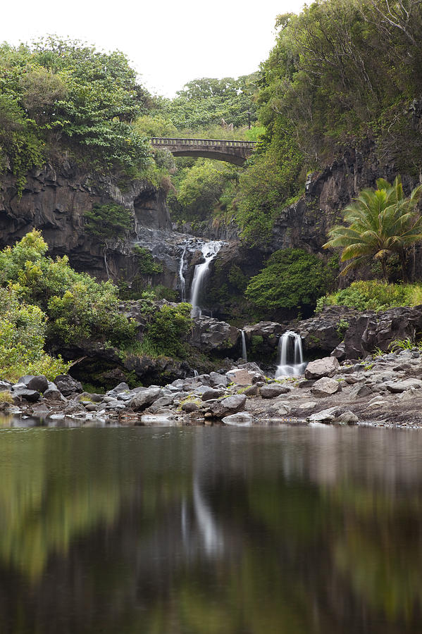 Nature Photograph - Seven Sacred Pools waterfalls III by Jenna Szerlag
